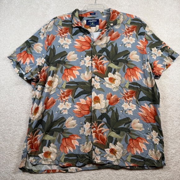Chubbies Men's XXL Tropical Floral Short Sleeve Button Down Shirt 100% Rayon - Picture 2 of 7